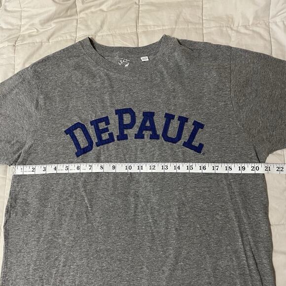 League Collegiate DePaul Blue Demons T Shirt Size Large Gray Short Sleeve - Picture 3 of 8